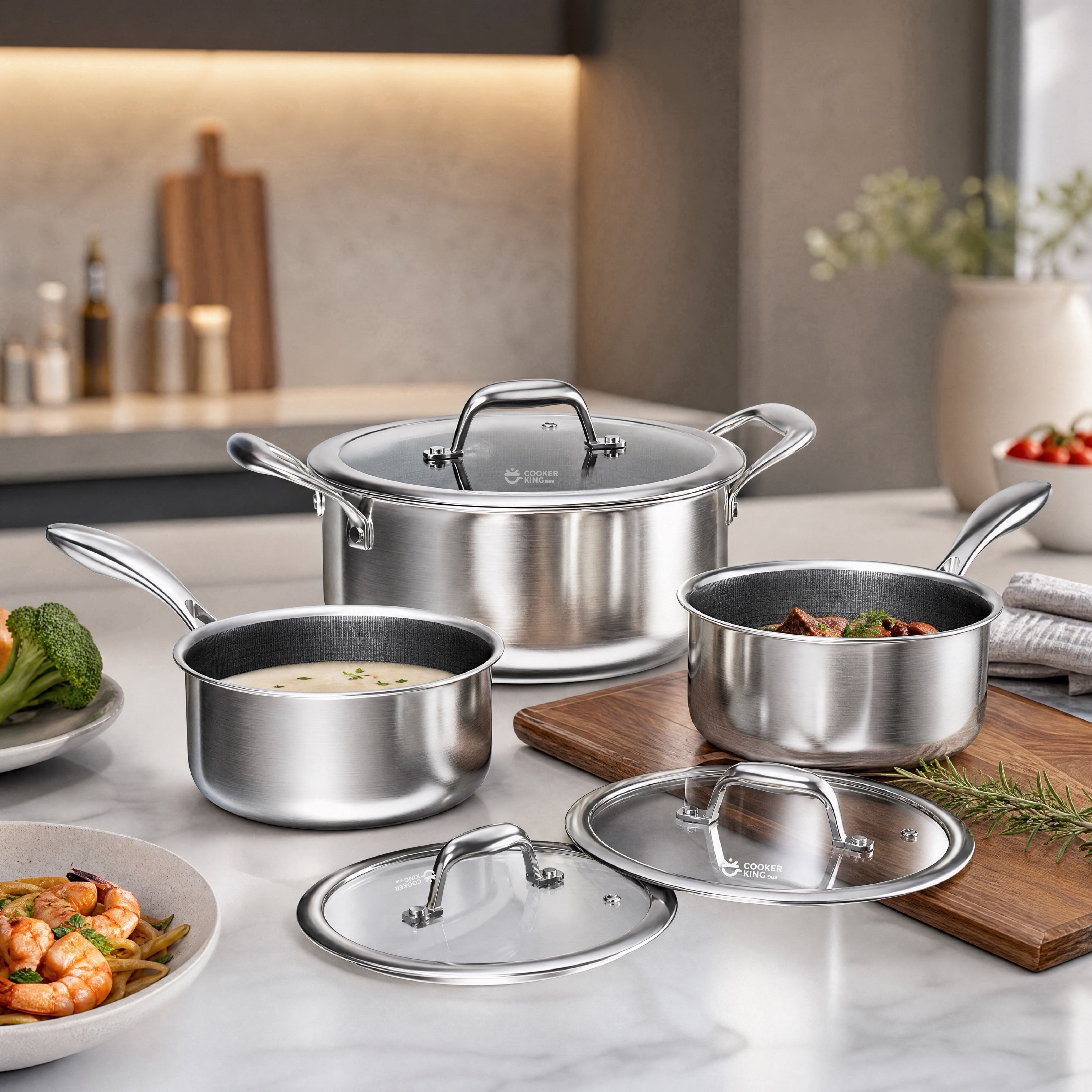 8-Piece Hybrid Stainless Steel Cookware Set