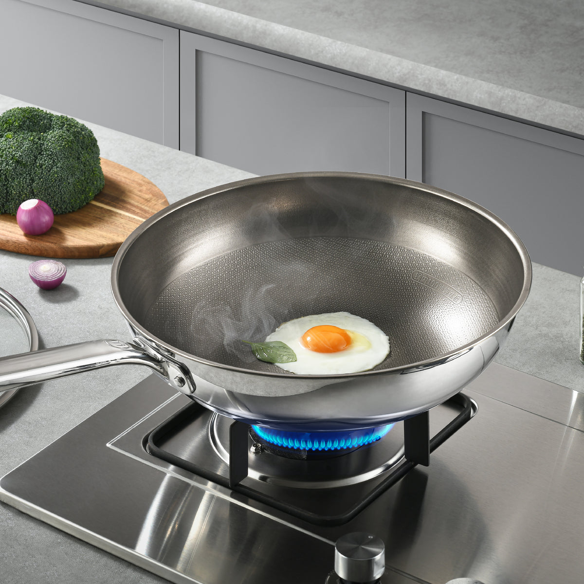 32 cm Pure Titanium Tri-Ply Wok