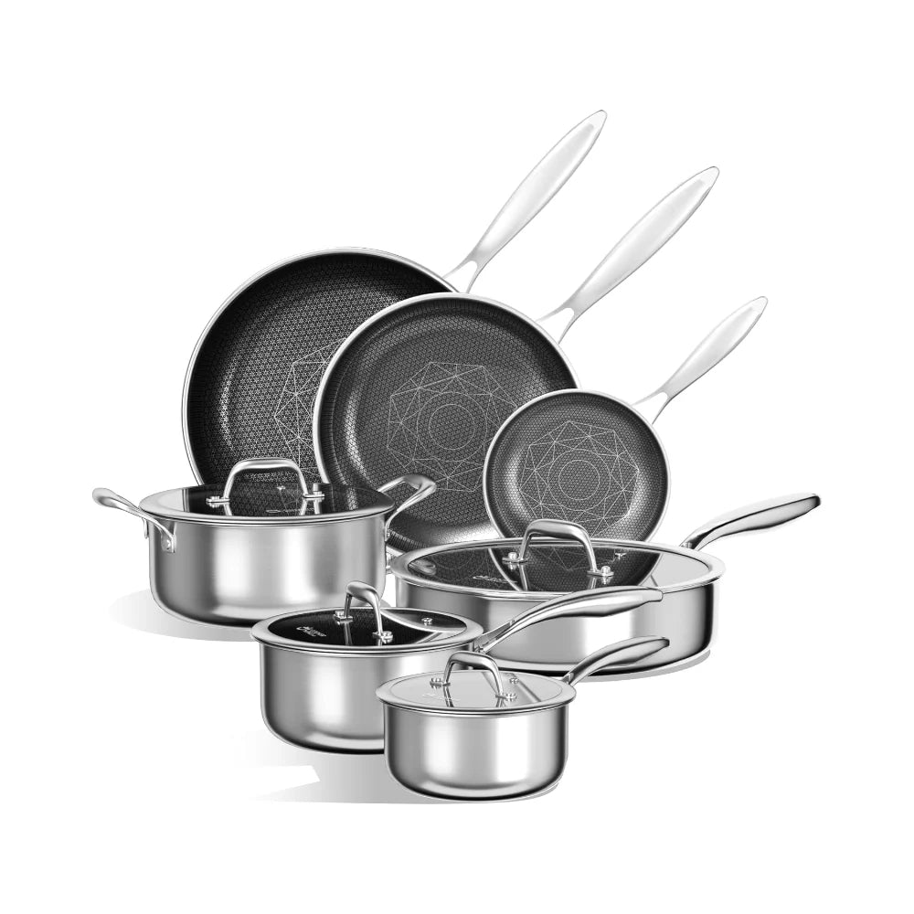8-Piece Hybrid Stainless Steel Cookware Set