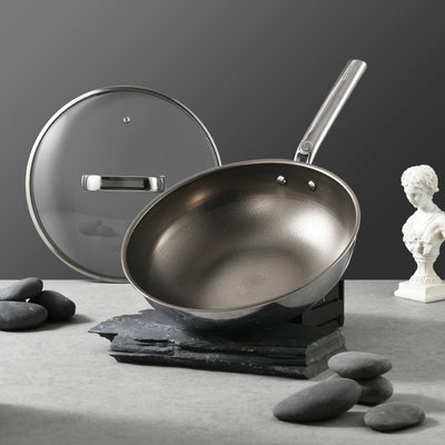 32 cm Pure Titanium Tri-Ply Wok
