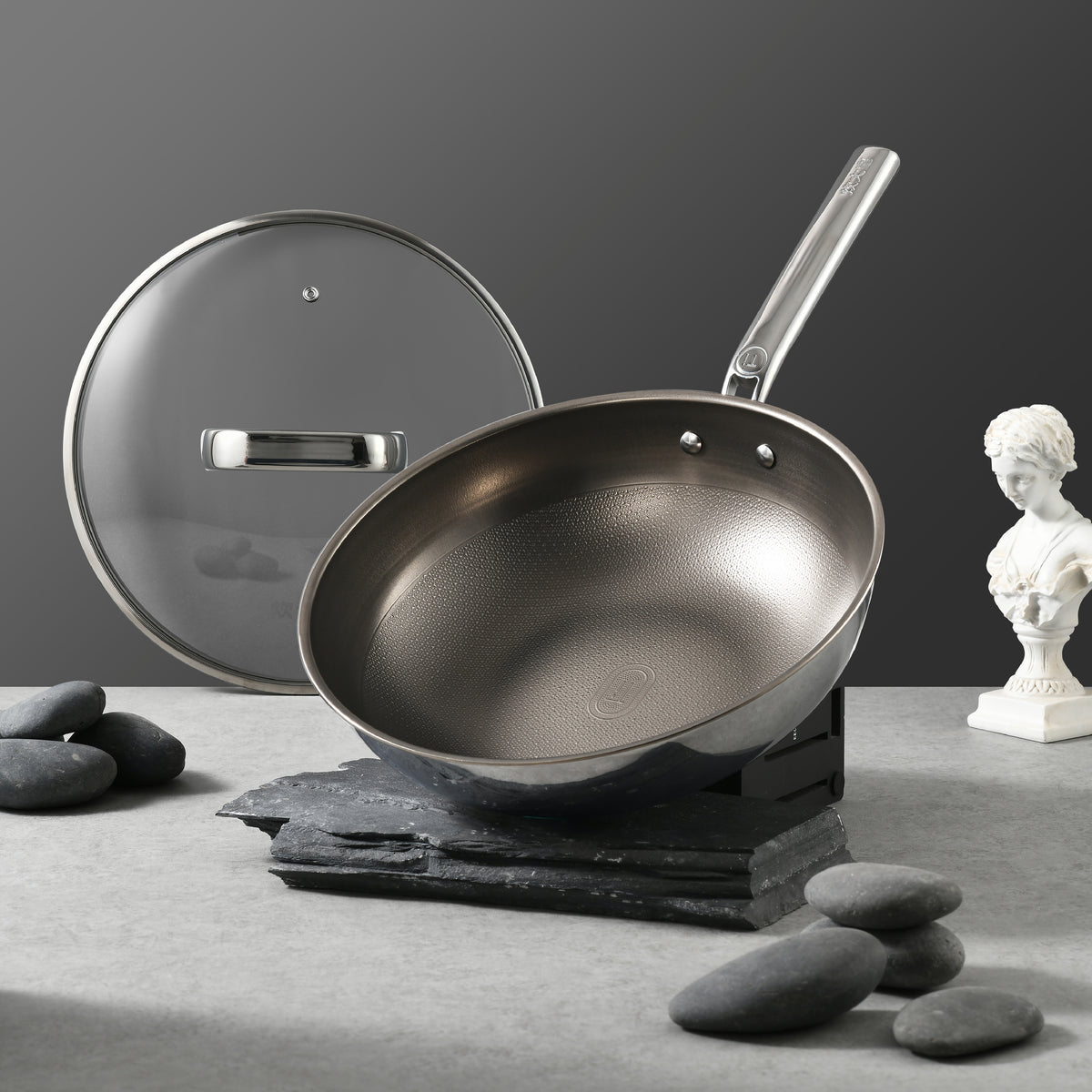 32 cm Pure Titanium Tri-Ply Wok