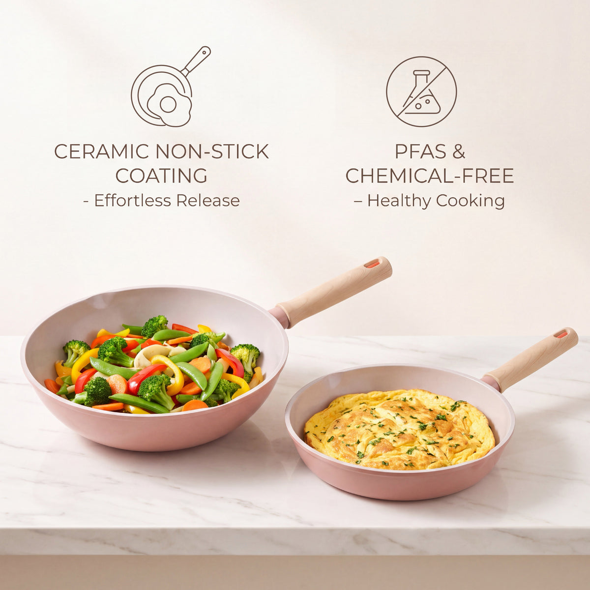 Crystal ceramic cookware Series Wok 30cm