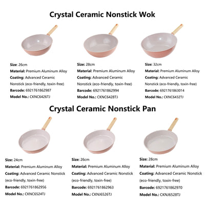 Crystal ceramic cookware Series Wok 30cm
