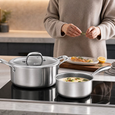 8-Piece Hybrid Stainless Steel Cookware Set