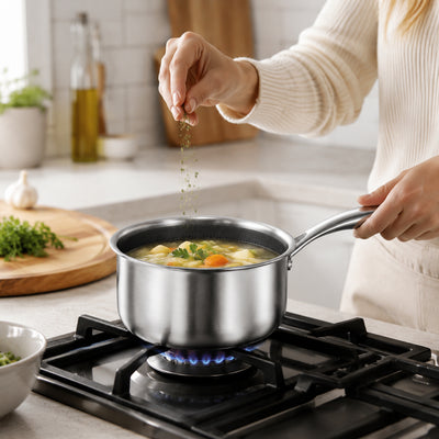 Hybrid Stainless Steel Saucepan with Lid