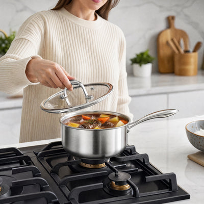 Hybrid Stainless Steel Saucepan with Lid