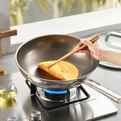 32 cm Pure Titanium Tri-Ply Wok
